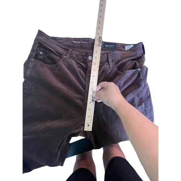 AG Adriano Goldschmied Farrah Boot Jeans Womens 32x32 Brown Velvet‎ High Rise - Picture 13 of 16